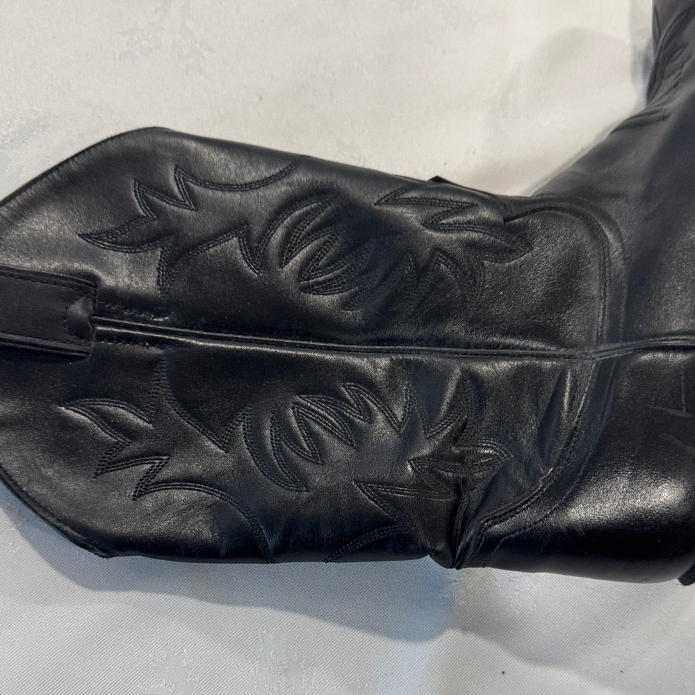 8.5 Justin Boots Black Women's cowboy Boots - Picture 7 of 10